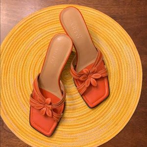 Franco Sarto orange slide sandal